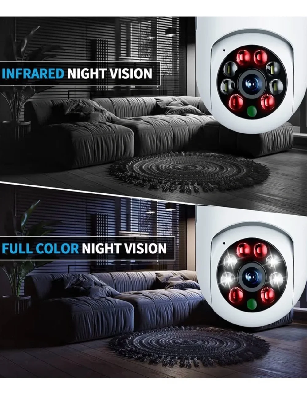 5G 2K HD WiFi Security Camera Bulb - White